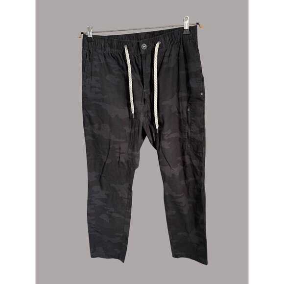 Vuori Mens Black Camo Jogger Pants Medium Cotton Blend Elastic Waist Drawstring - Picture 2 of 9